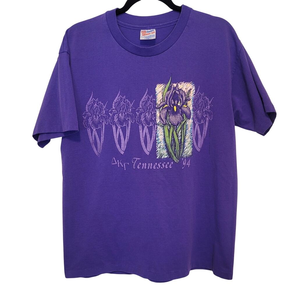 Hanes Purple Greek Tennessee 1994 Iris Graphic T Shirt Large Vintage 90s Tee